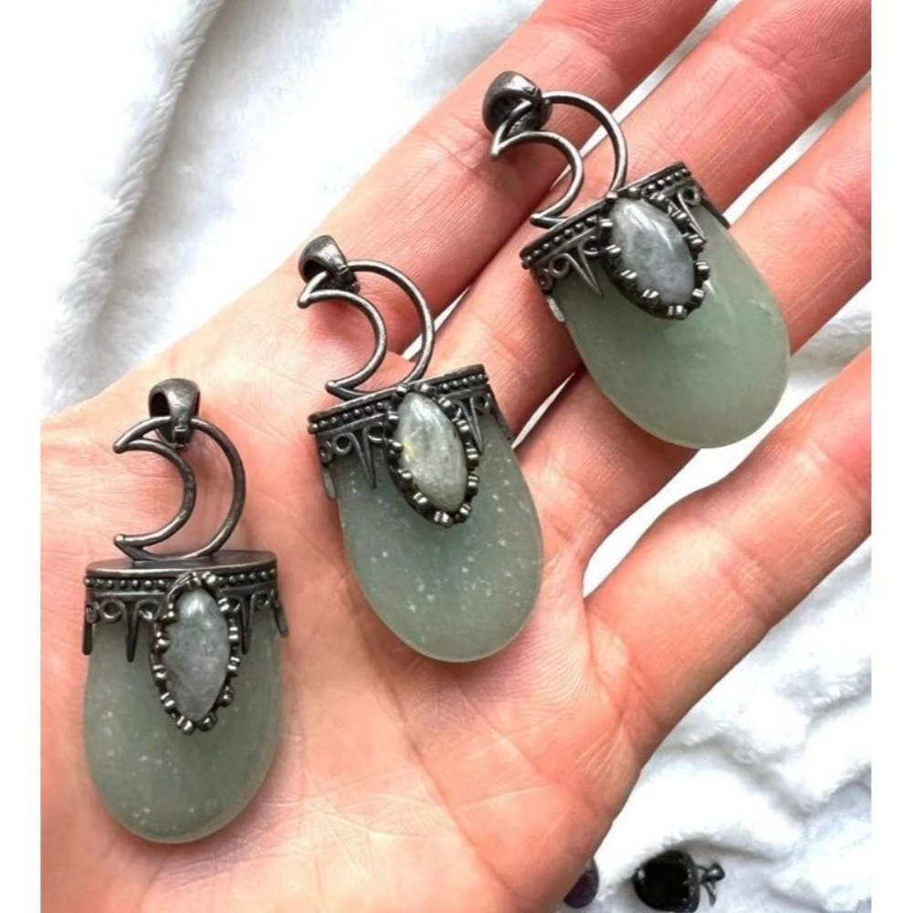 Crescent Moon Adventurine ABUNDANCE Necklace